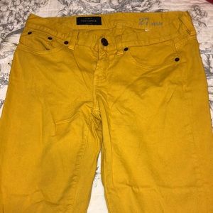 J Crew Mustard Toothpick Ankle Jeans